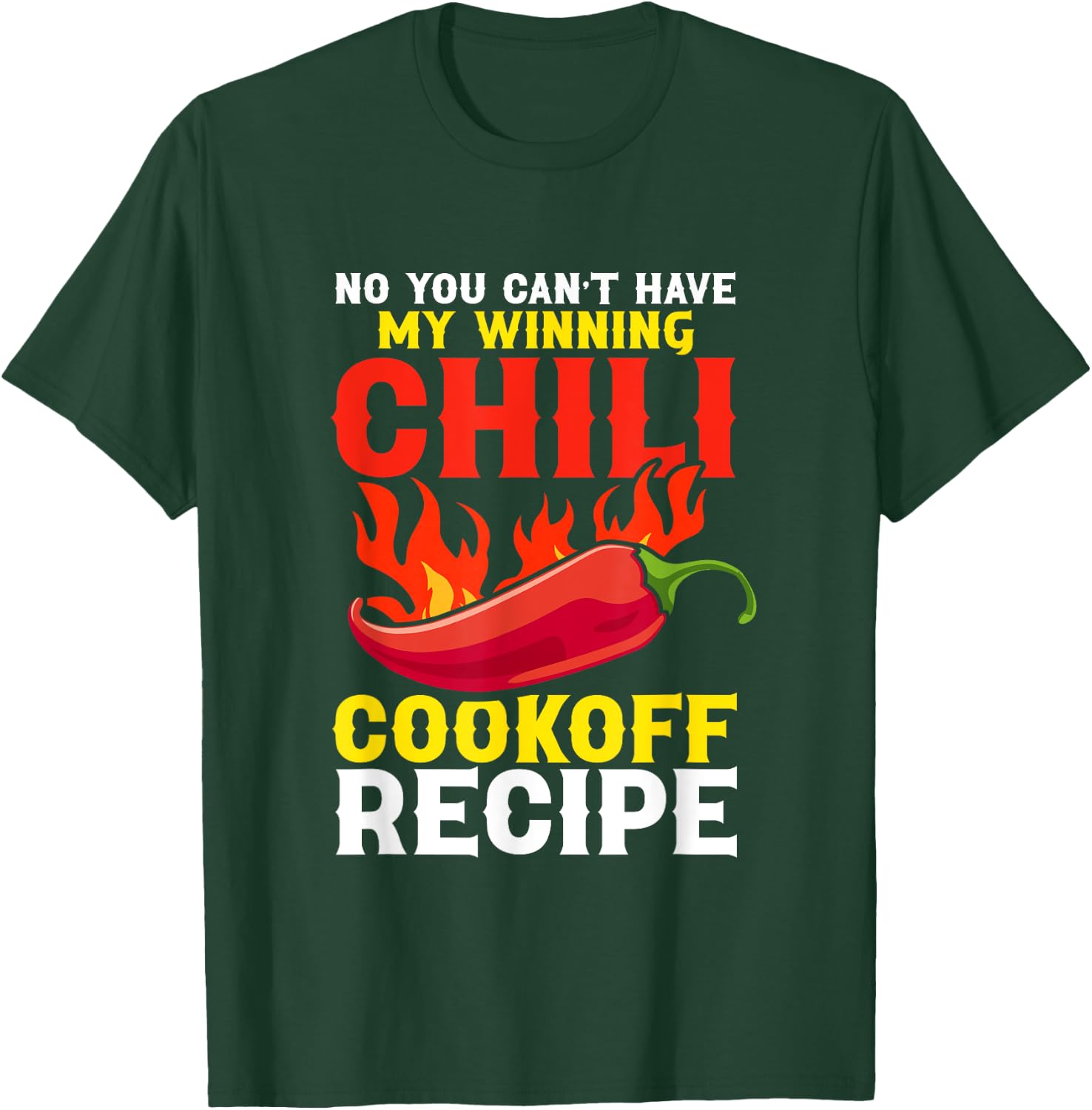 Chili Cookoff Contest Apron Recipe Champion Chili Cook Off T-Shirt - T-Shirt | Forest