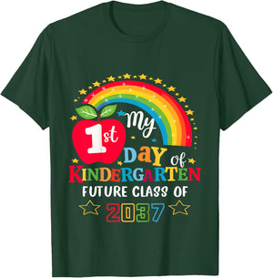 My First Day of Kindergarten Future Class of 2037 Girl Boy T-Shirt - T-Shirt | Forest