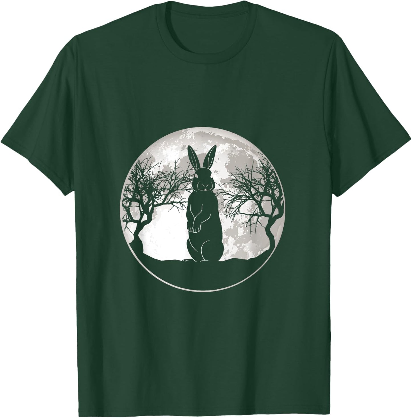 Scary Bunny Moon Night Rabbit T-Shirt - T-Shirt | Forest