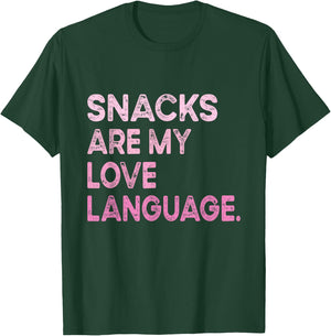 Snacks Are My Love Language Valentine Day Kids Boys T-Shirt - T-Shirt | Forest
