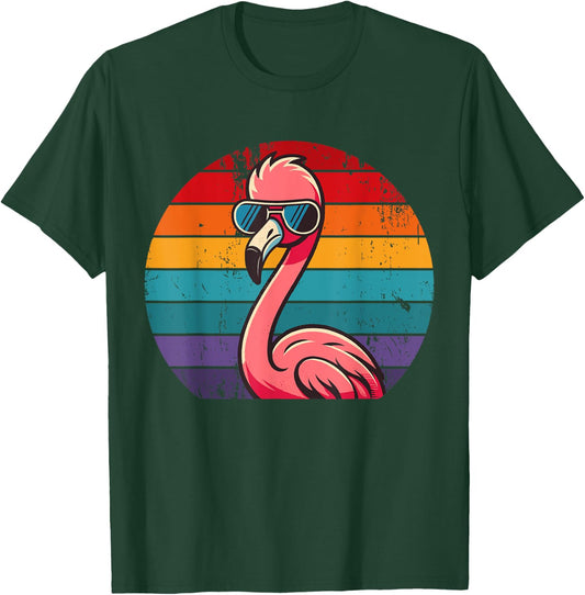Pink Flamingo in Sunglasses Men Women Kids Funny Flamingo T-Shirt - T-Shirt | Forest