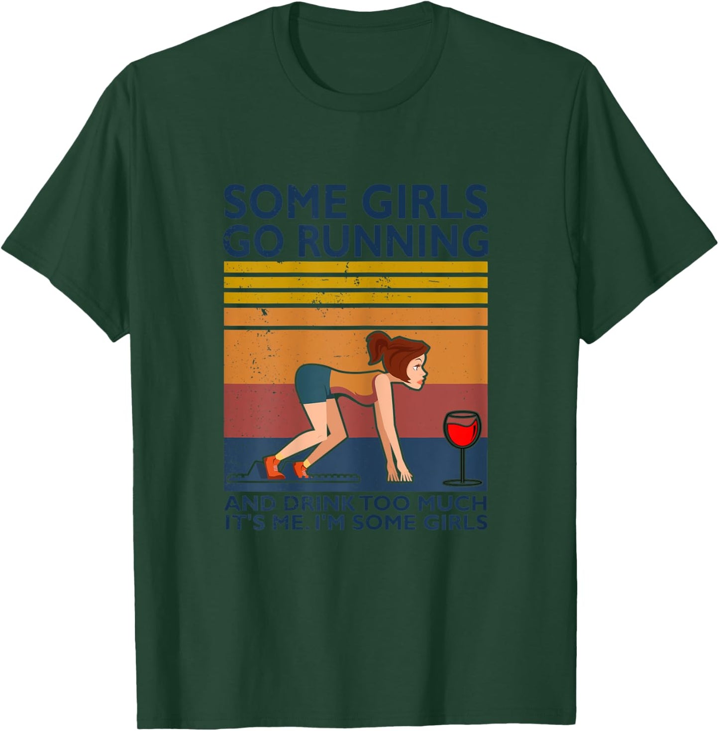 Jogger Marathon Alcohol Jogging Girls Funny Women Run T-Shirt - T-Shirt | Forest