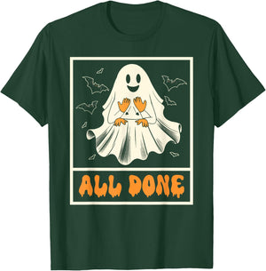 Halloween Vibes Spooky American Sign Language ASL All Done T-Shirt - T-Shirt | Forest