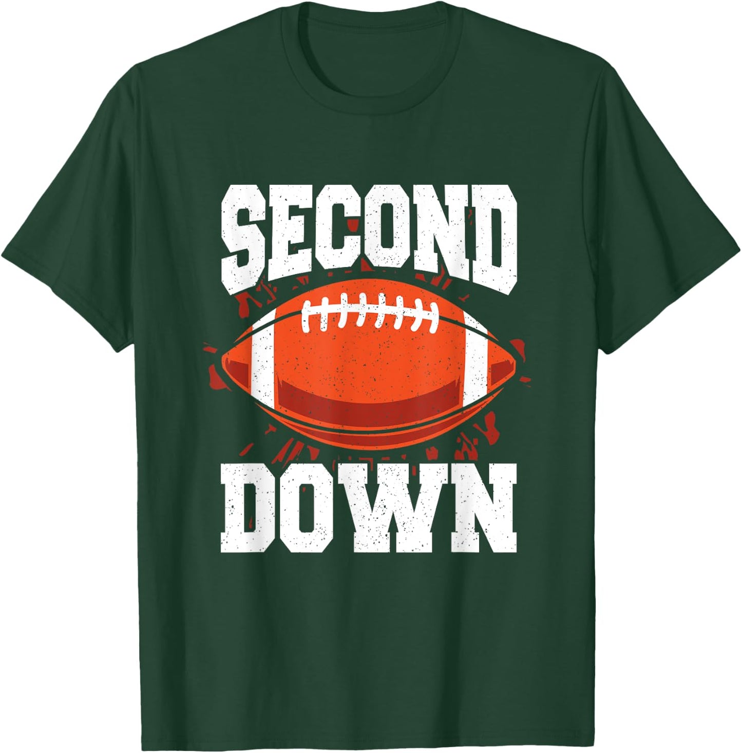 Second Down 2 Year Old Football Birthday Boy 2nd Birthday T-Shirt - T-Shirt | Forest