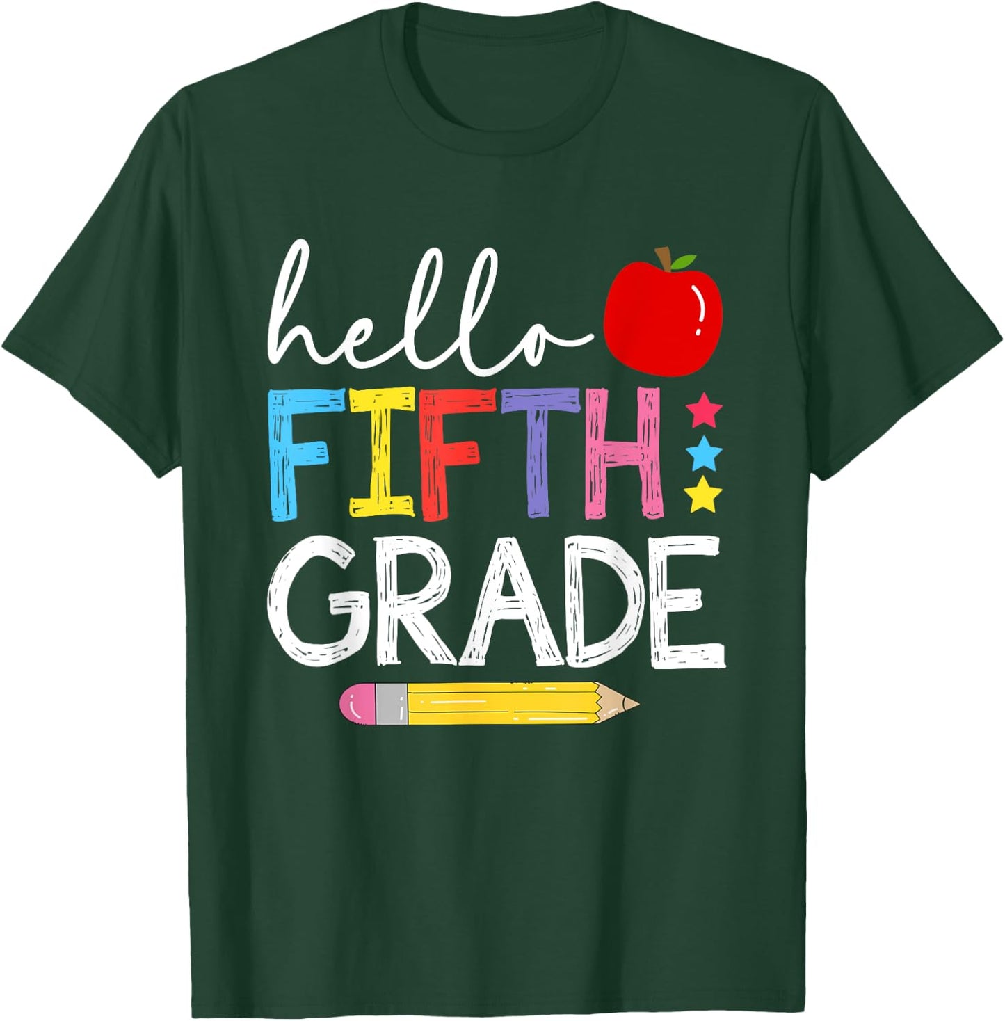 Hello Fifth Grade Team 5th Grade Back to School Teacher Kids T-Shirt - T-Shirt | Forest
