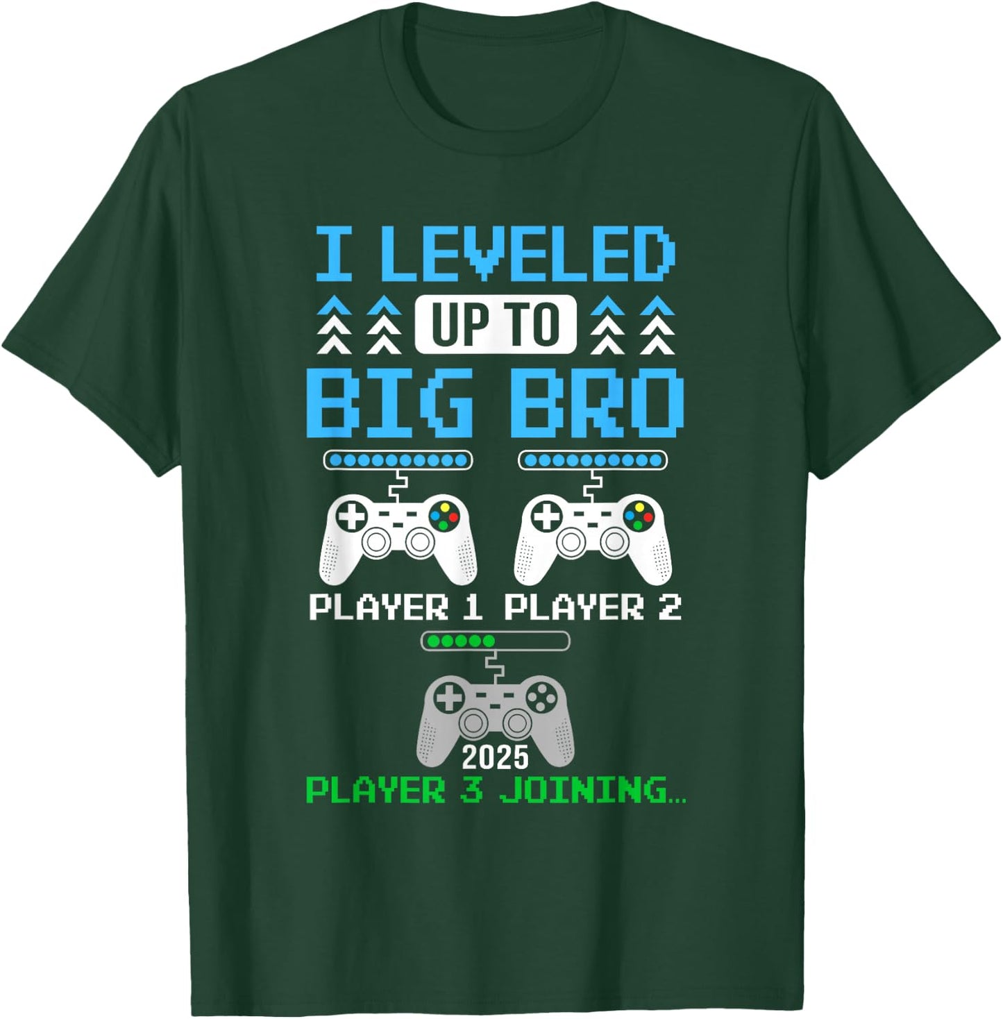 Leveled Up To Big Brother Again Big Brother Est 2025 Kids T-Shirt - T-Shirt | Forest