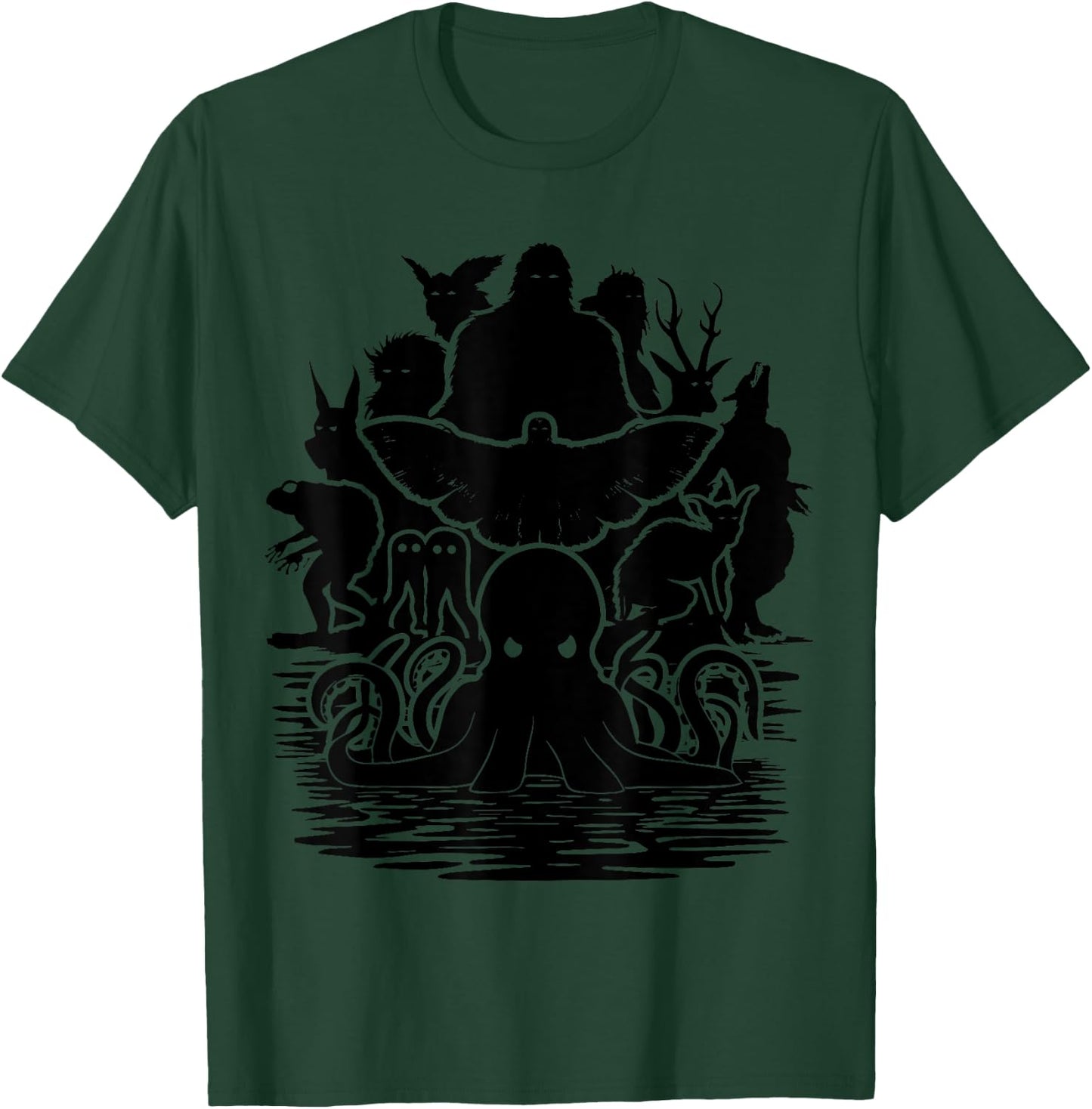 Bigfoot Mothman Dogman Other Monsters! Funny Cryptid T-Shirt - T-Shirt | Forest