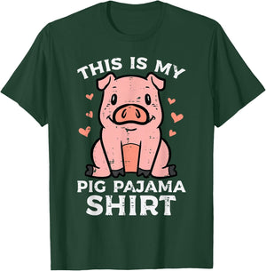 This Is My Pig Pajama Shirt Cute Hog Swine Women Kids Men T-Shirt - T-Shirt | Forest