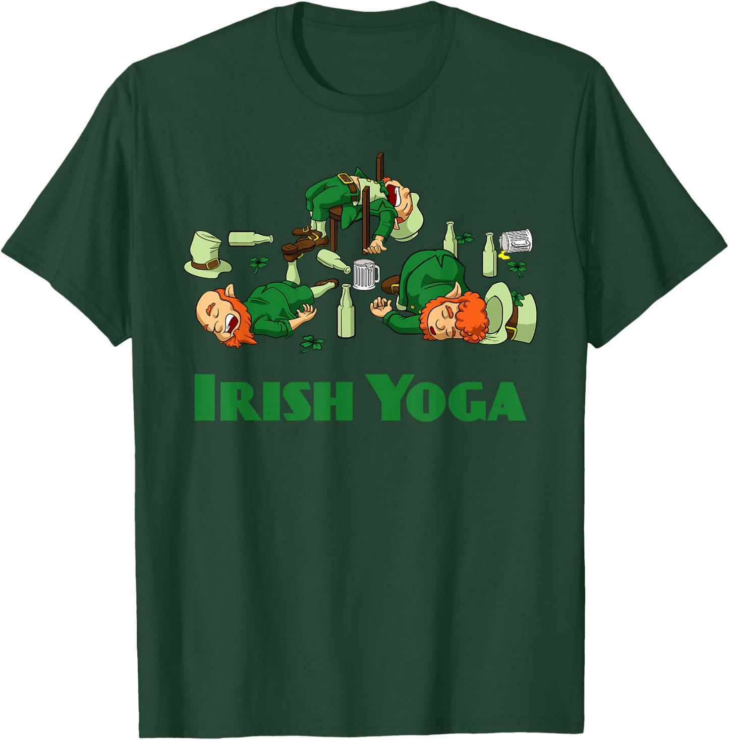 Irish Yoga Funny St. Patrick's Day Party Leprechaun Matching T-Shirt - T-Shirt | Forest