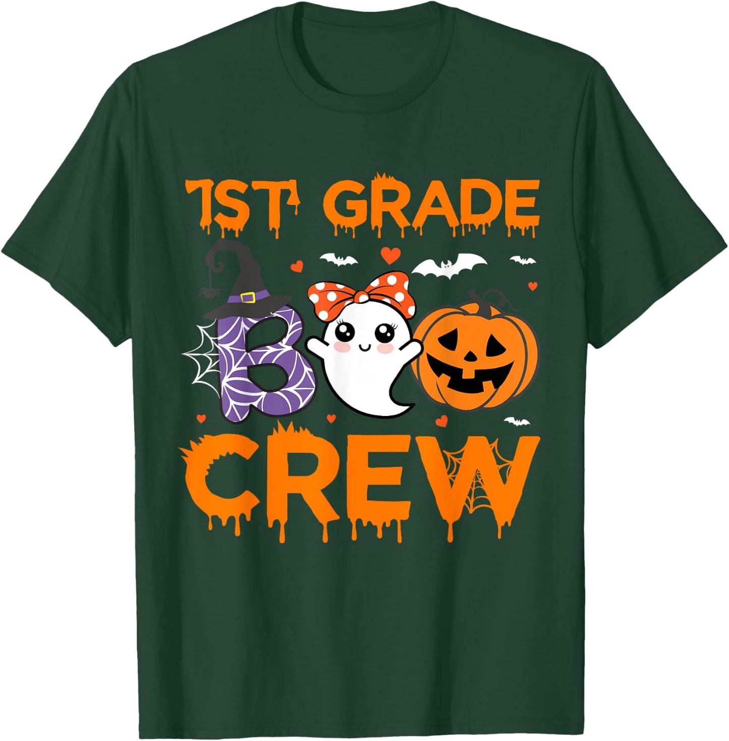 1st Grade Boo Crew Teacher Student Halloween Costume T-Shirt - T-Shirt | Forest
