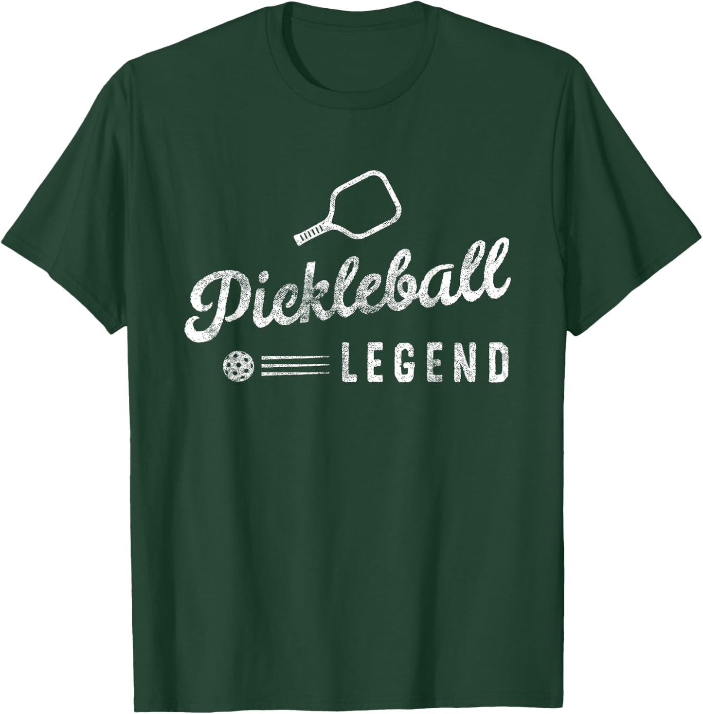 Paddle Pickleball Legend Funny Pickleball Player Vintage T-Shirt - T-Shirt | Forest