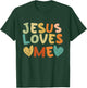 Groovy Jesus Loves Me Biblical Christian Church Retro T-Shirt - T-Shirt | Forest