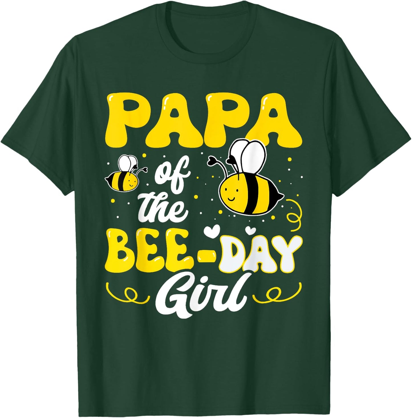 Papa of The Bee Day Girl Bee Birthday Party Theme Groovy T-Shirt - T-Shirt | Forest