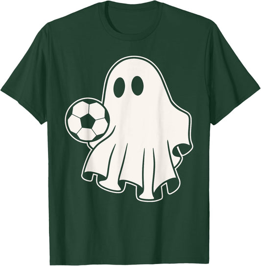 Funny Soccer Ghost Playing Soccer Lovers Halloween T-Shirt - T-Shirt | Forest