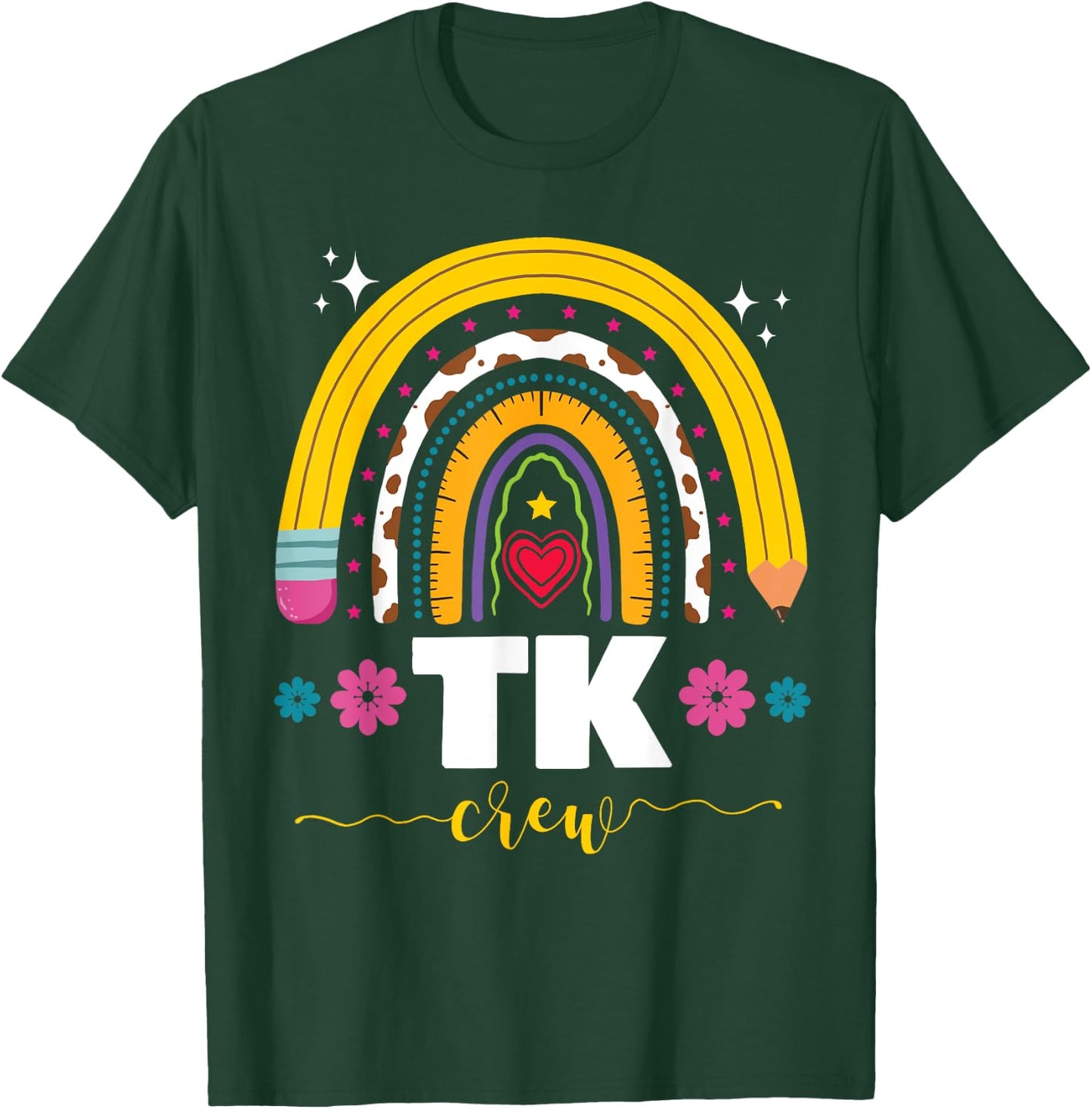 Transitional Kindergarten TK Crew Rainbow Back to School T-Shirt - T-Shirt | Forest