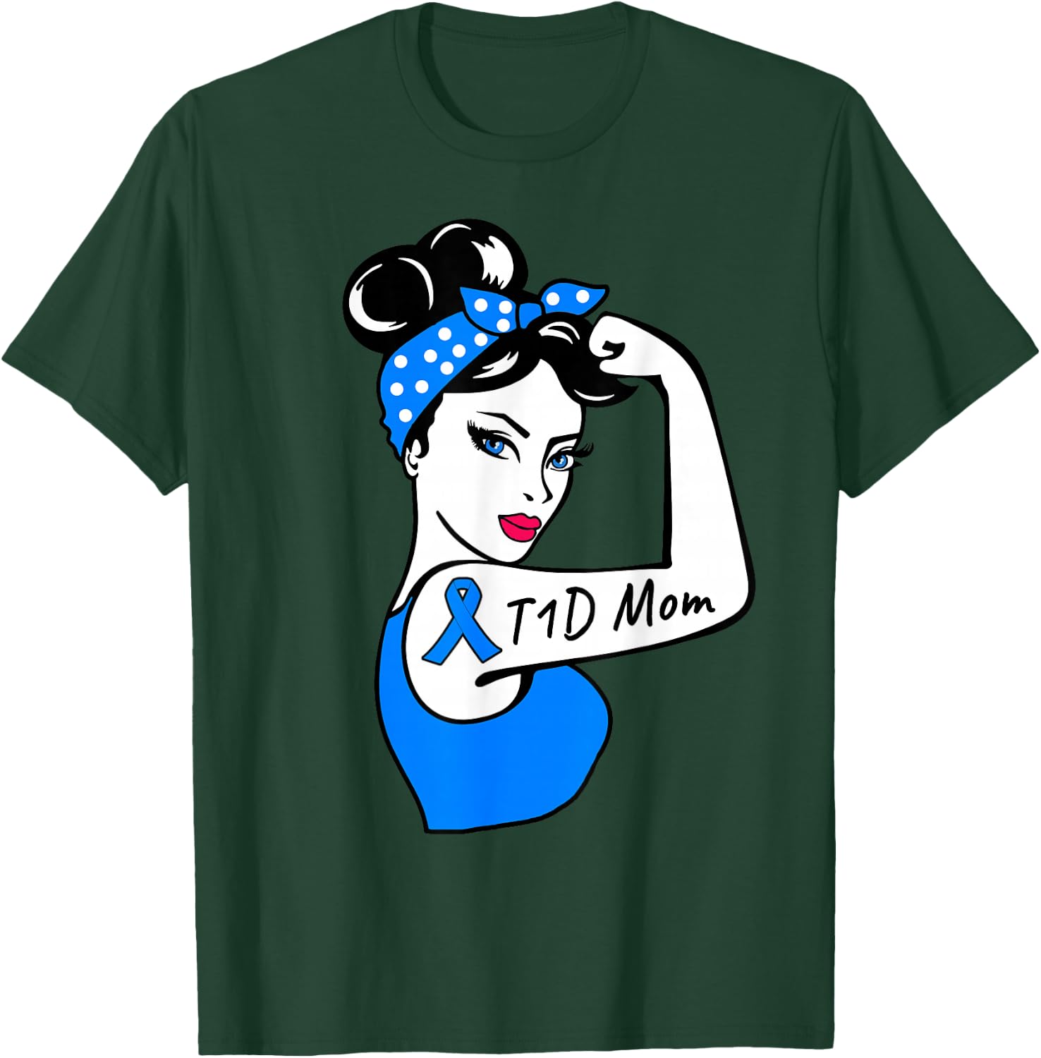 T1D Mom Shirt Type 1 Mom Diabetes Awareness T-Shirt - T-Shirt | Forest