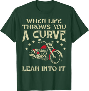Biker When Life Throws You A Curve Motorcycle Men Women Kids T-Shirt - T-Shirt | Forest