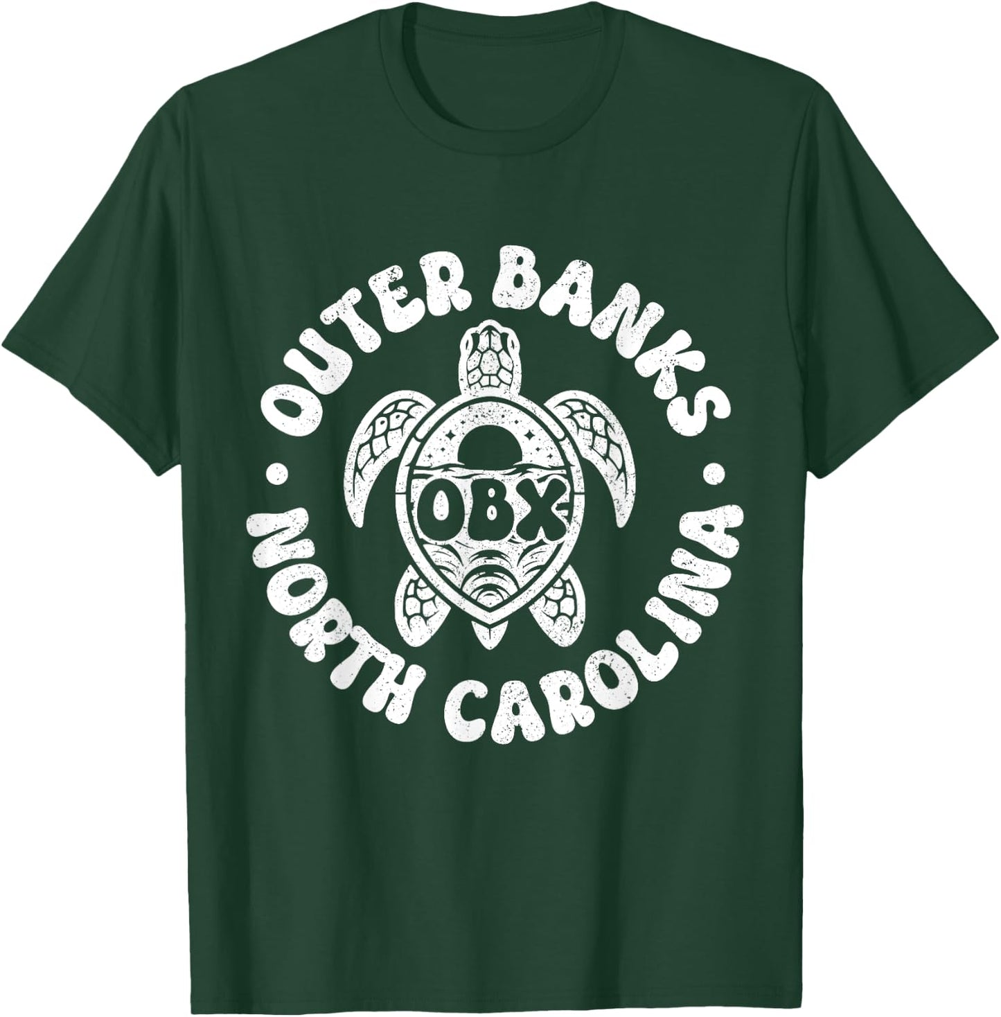 Outer Banks North Carolina Sea Turtle Beach Surf Souvenir T-Shirt - T-Shirt | Forest