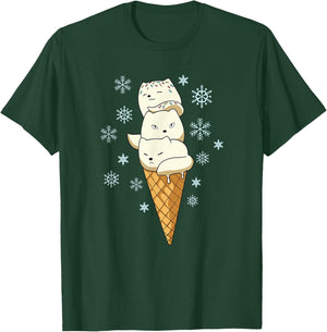 Polar Fox Ice Cream in Waffle Gift T-Shirt - T-Shirt | Forest