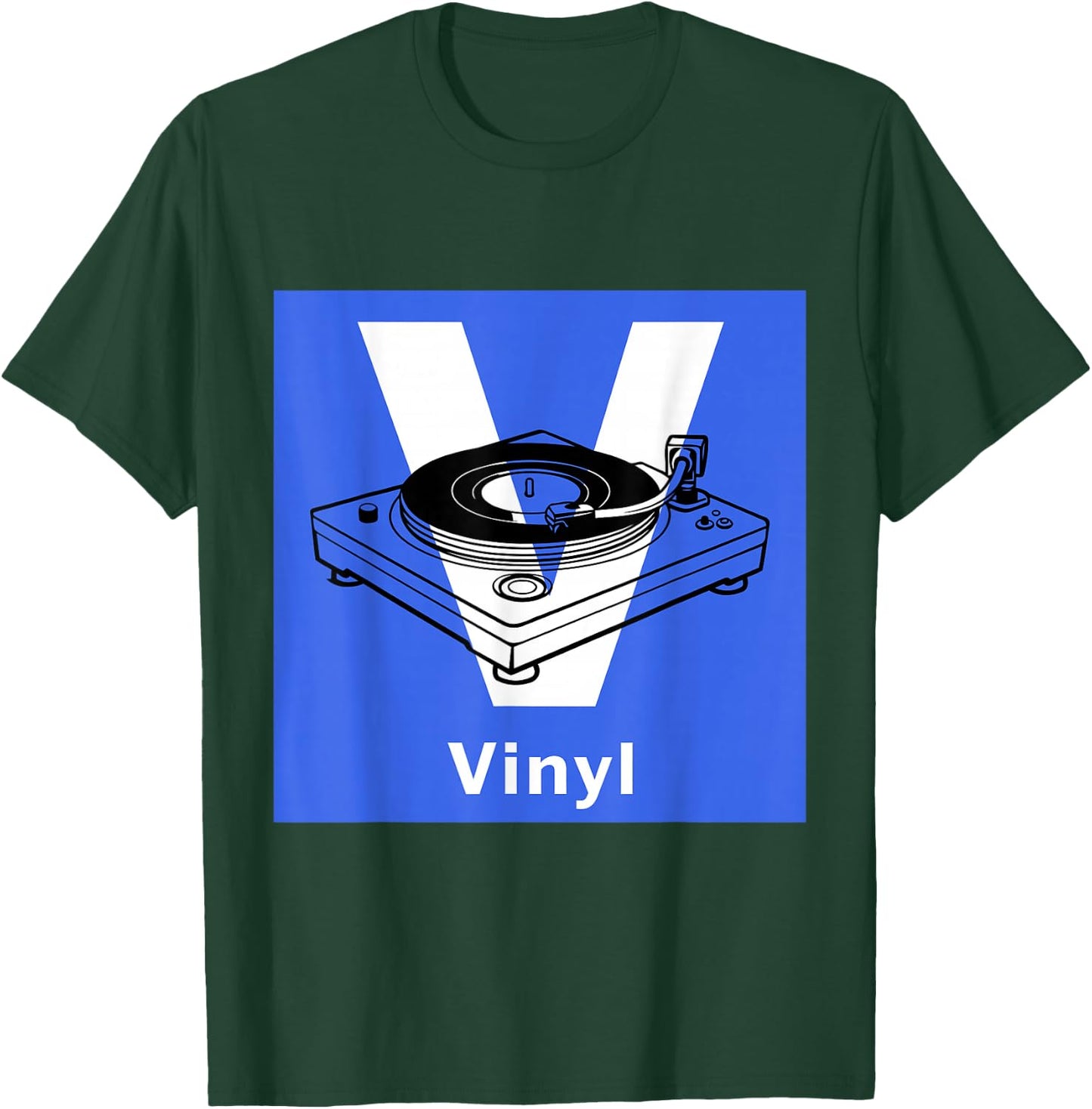 Old School DJ Retro Vinyl Collector Vintage Turntable T-Shirt - T-Shirt | Forest