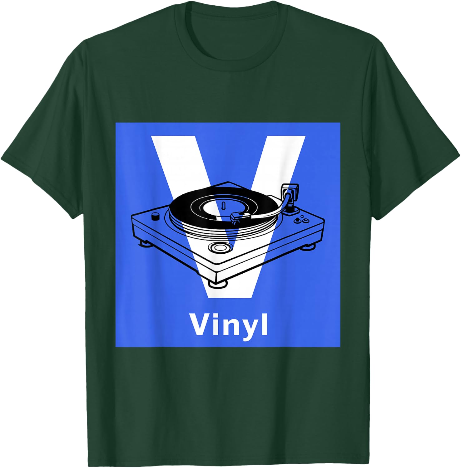 Old School DJ Retro Vinyl Collector Vintage Turntable T-Shirt - T-Shirt | Forest