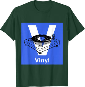 Old School DJ Retro Vinyl Collector Vintage Turntable T-Shirt - T-Shirt | Forest