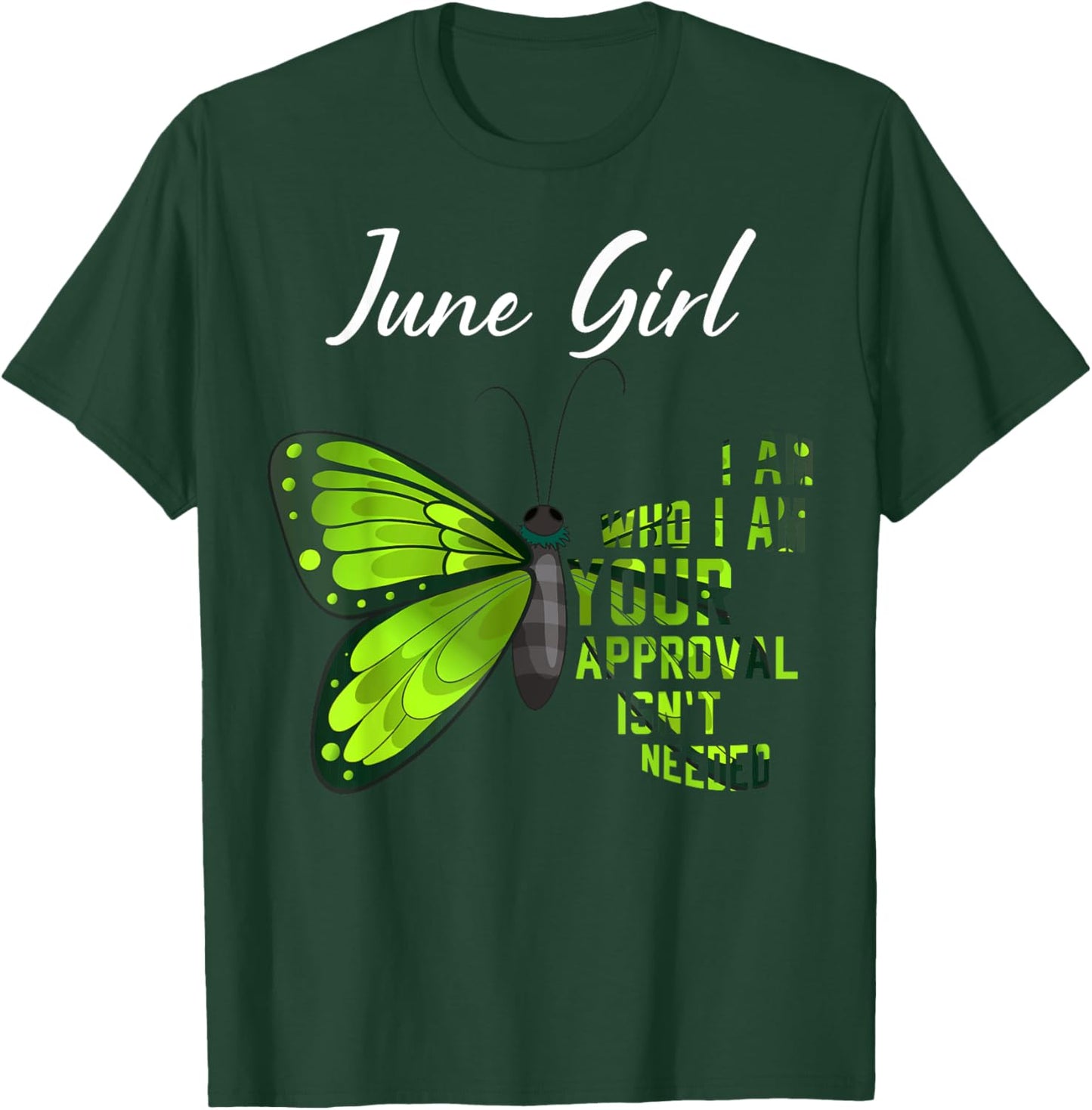 Butterfly June Girl Birthday Bug Nature Month Garden T-Shirt - T-Shirt | Forest
