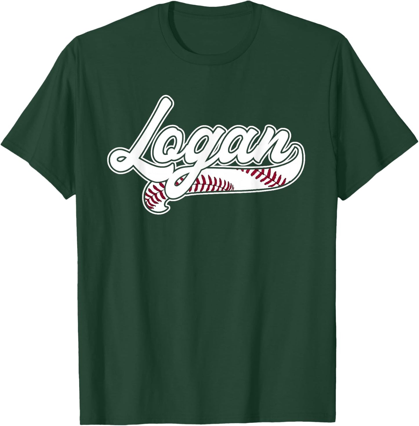 Logan Personalized Baseball Fan Birthday Name T-Shirt - T-Shirt | Forest