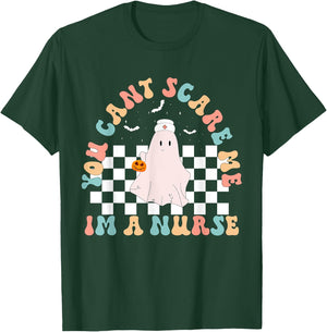 You can't Scare Me I'm a nurse Funny Halloween Nurse Ghost T-Shirt - T-Shirt | Forest