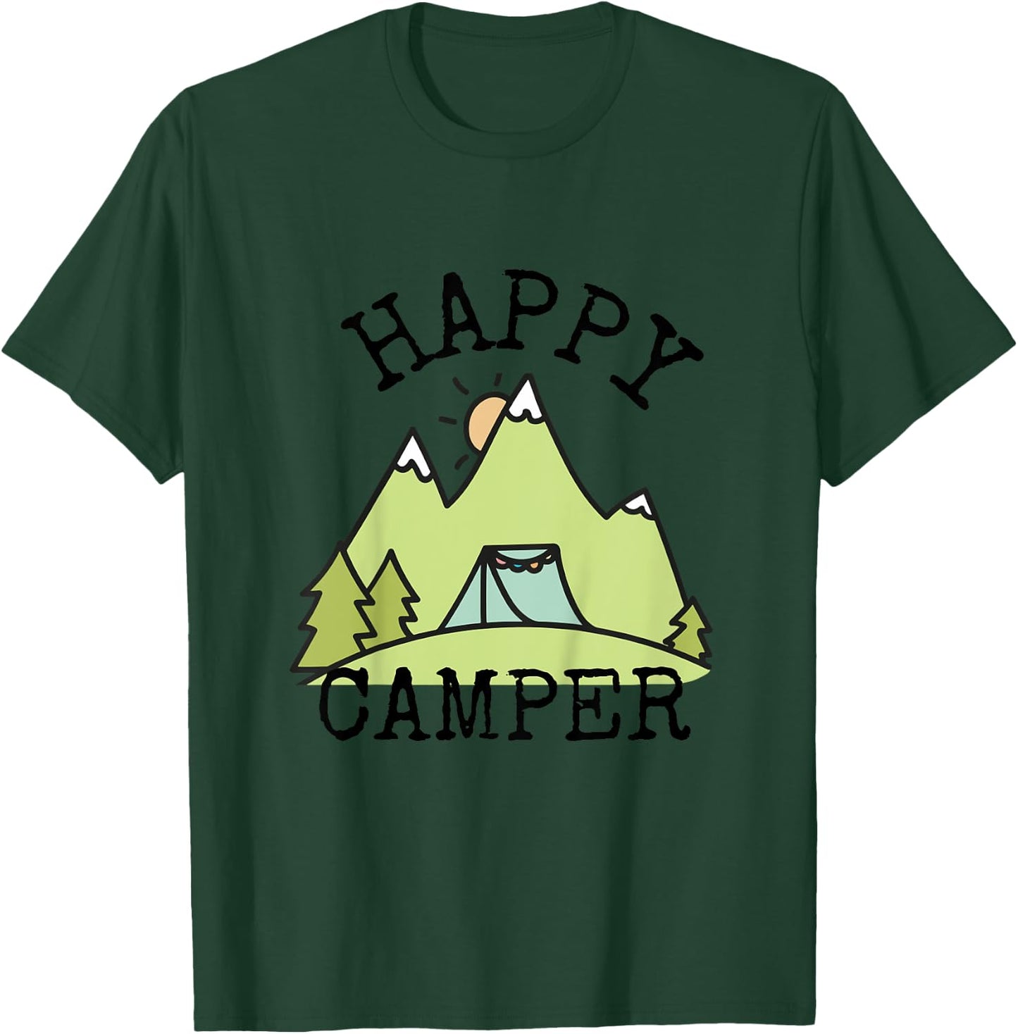 Kids Happy Camper Youth T-Shirt - T-Shirt | Forest