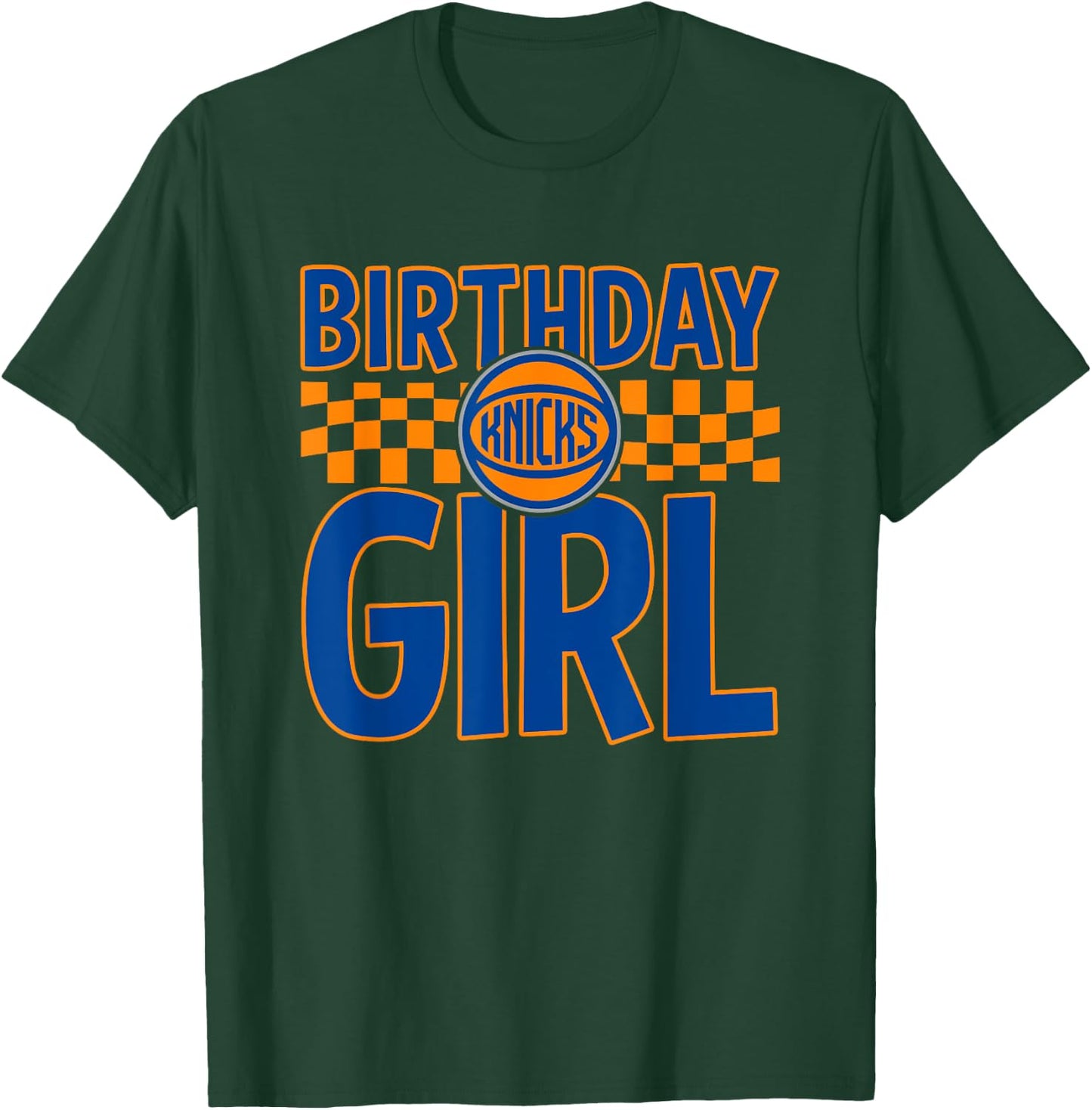 NBA New York Knicks Birthday Girl Checkered Logo T-Shirt - T-Shirt | Forest