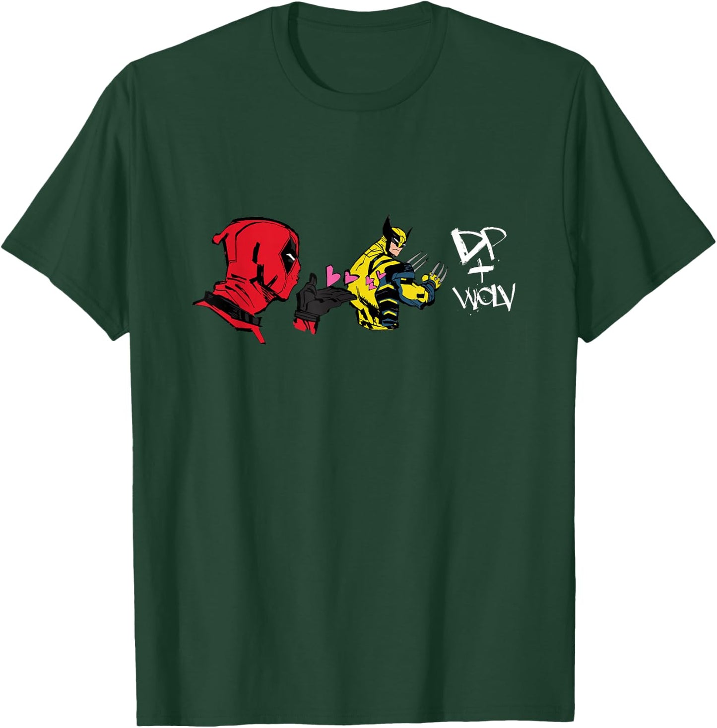 Marvel Studios Deadpool & Wolverine DP + Wolv Blowing Kisses T-Shirt - T-Shirt | Forest