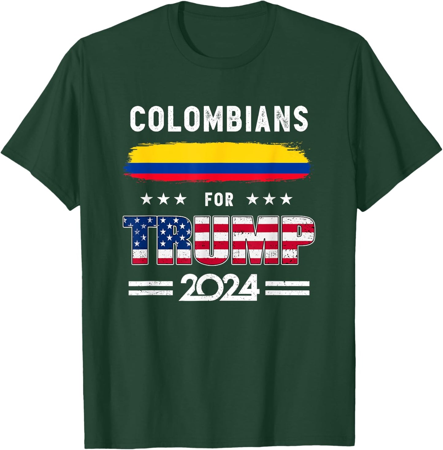 Colombians for Trump 2024 Colombia Flag Patriotic Supporter T-Shirt - T-Shirt | Forest