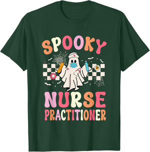 Spooky Nurse Practitioner Ghost Halloween Nurse Practitioner T-Shirt - T-Shirt | Forest