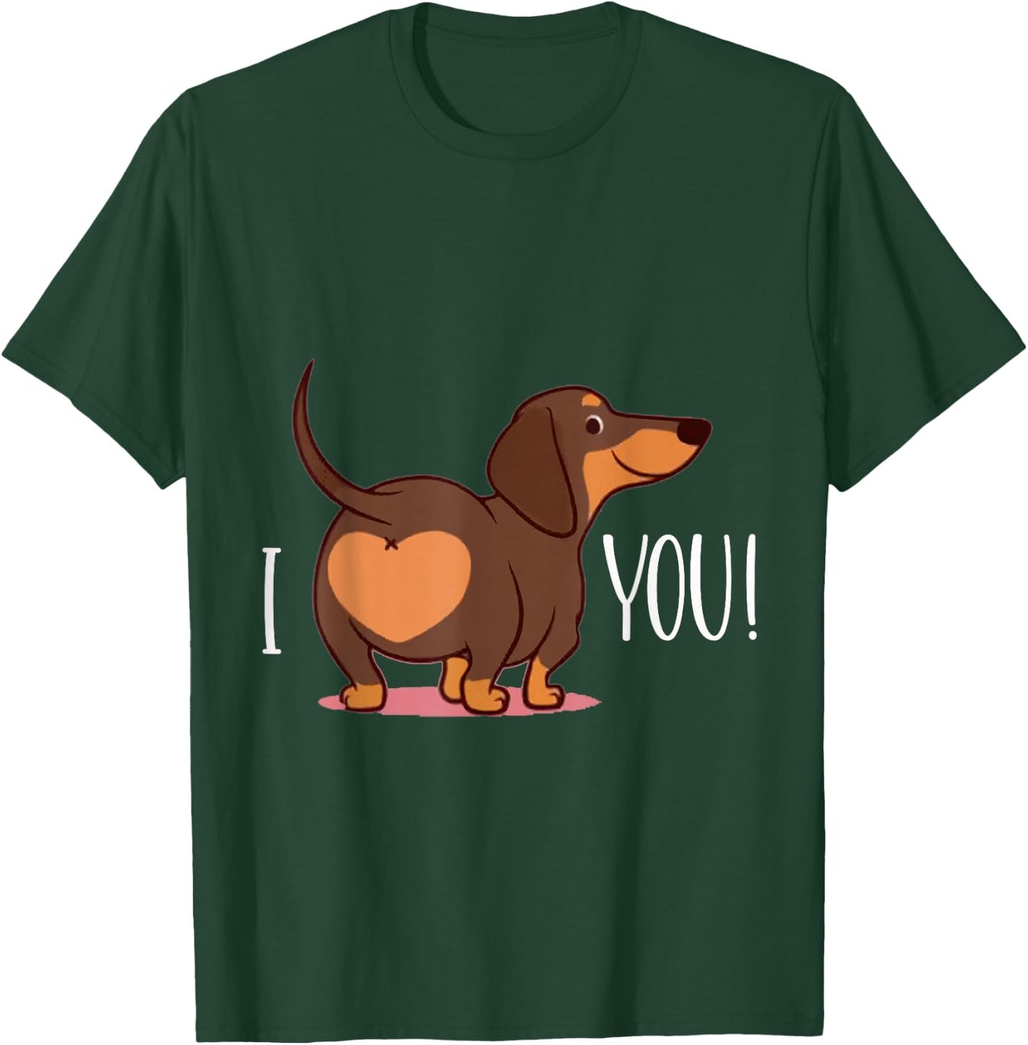 Cute Puppy Dog Lovers I Love Dachshunds Heart T-Shirt - T-Shirt | Forest