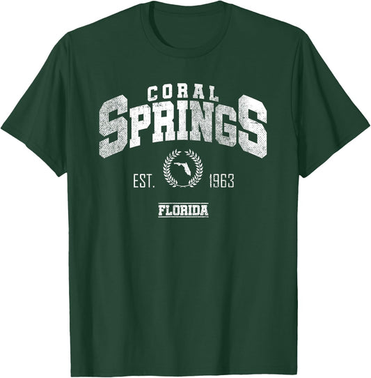 Coral Springs FL | Florida | Vintage Throwback T-Shirt - T-Shirt | Forest