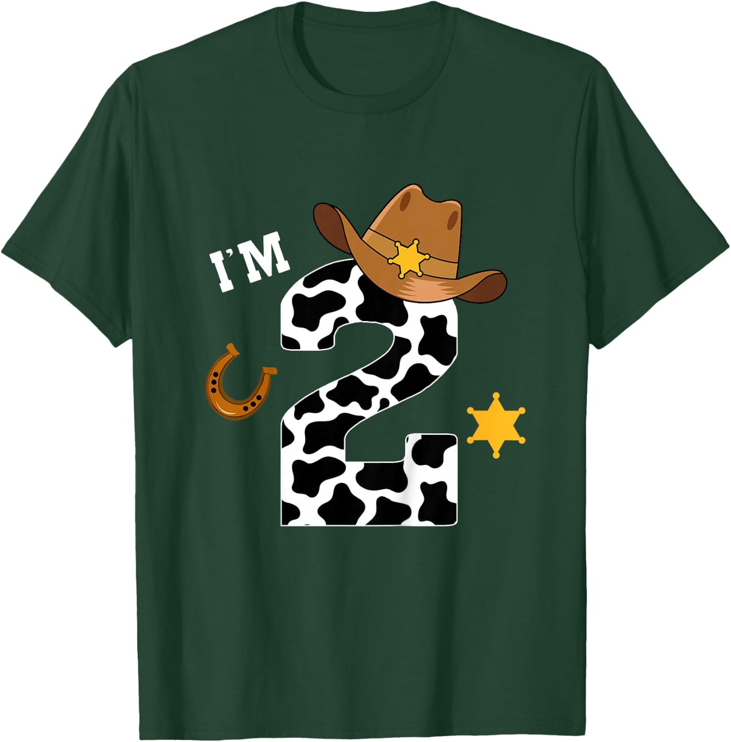 Kids 2nd Birthday Shirt Boy 2 Year Old Rodeo Western Cowboy T-Shirt - T-Shirt | Forest