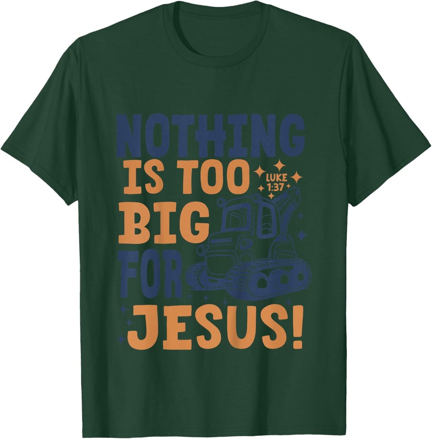 Nothing is Too big for Jesus Retro Kids Christian Religious T-Shirt - T-Shirt | Forest