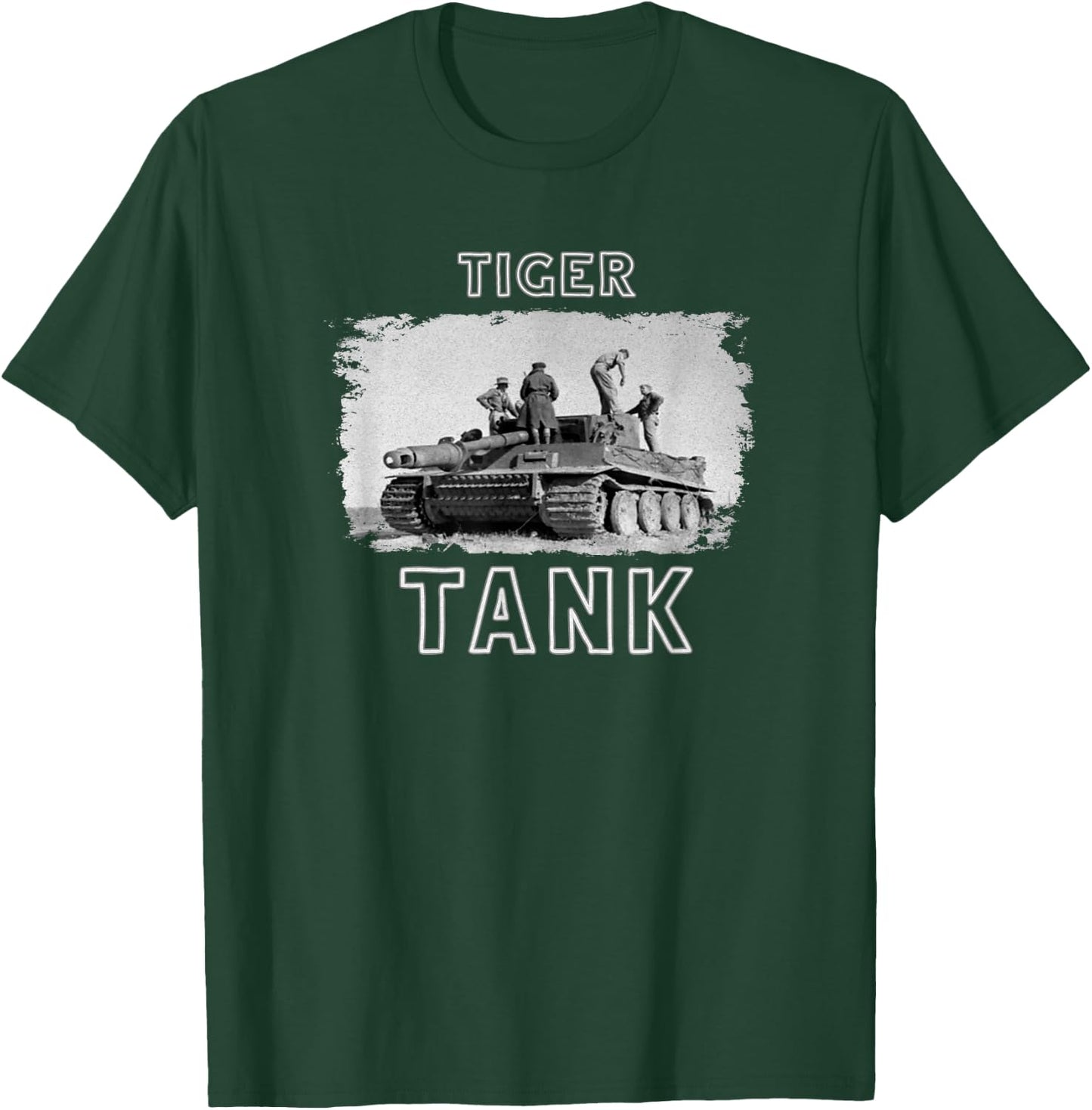 Tiger Tank - Cool Historical World War 2 (WW2) German Panzer T-Shirt - T-Shirt | Forest