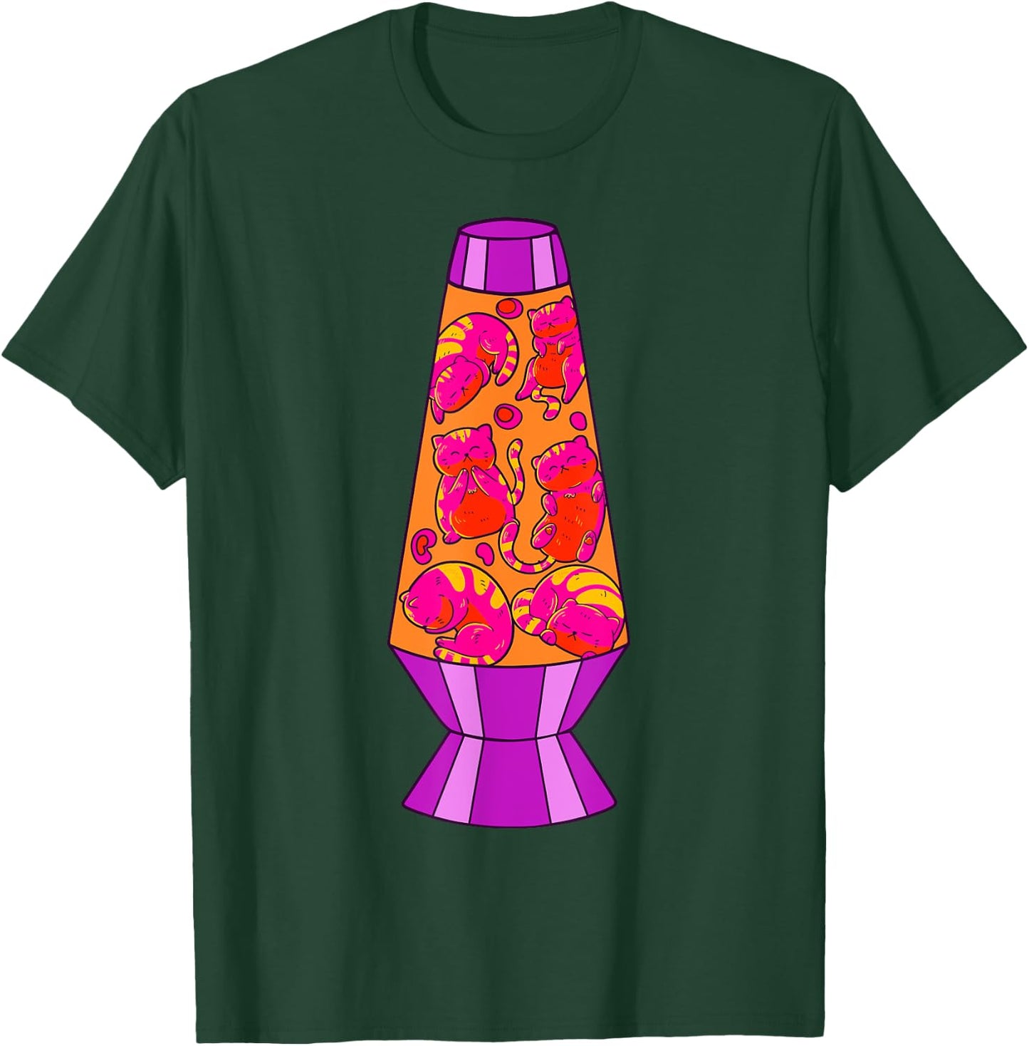 Cute Cats In Lava Lamp Retro 80s Psychedelic Purple T-Shirt - T-Shirt | Forest