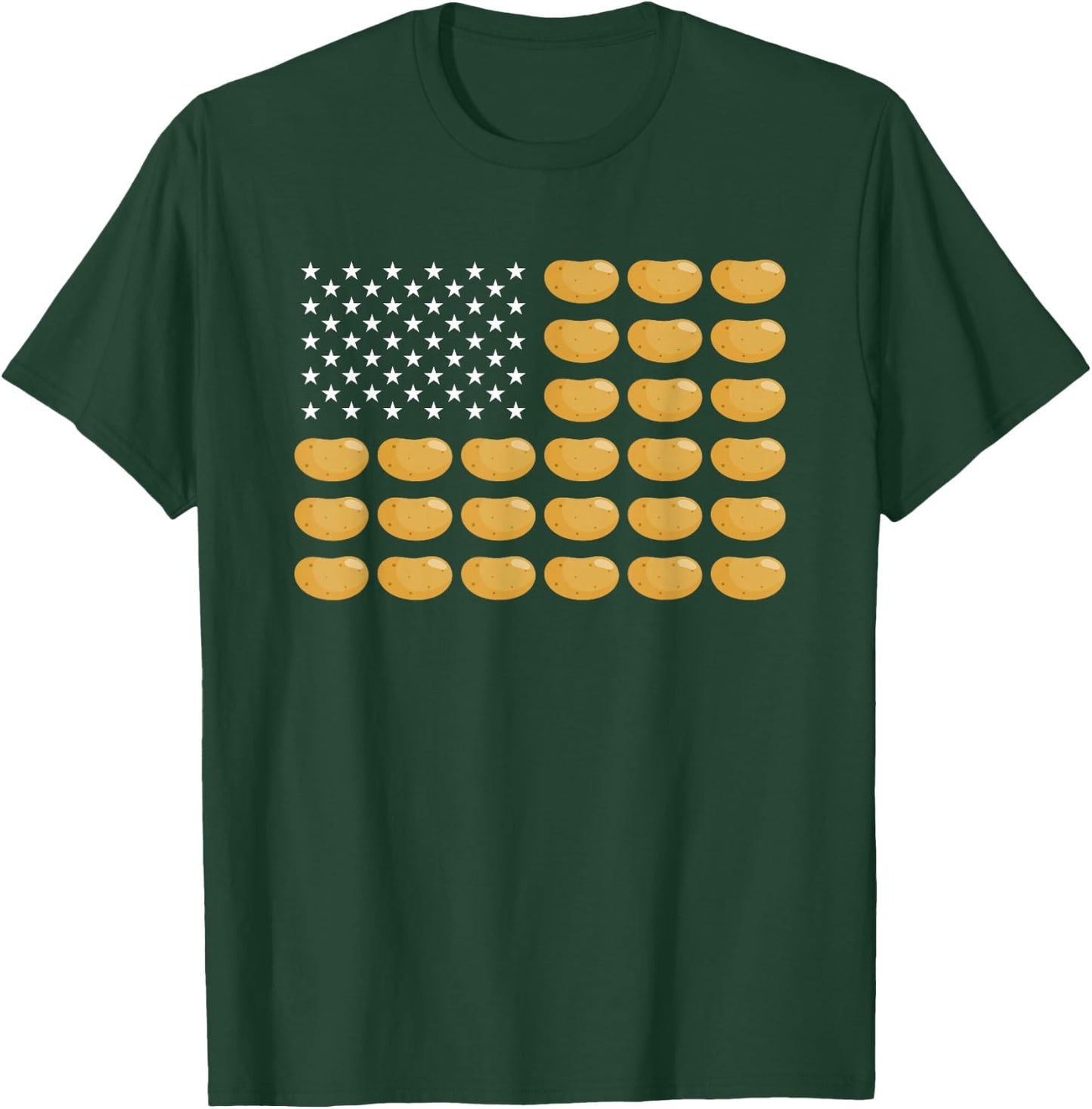 Potatoes American Flag 4th of July Funny Patriotic Potato T-Shirt - T-Shirt | Forest