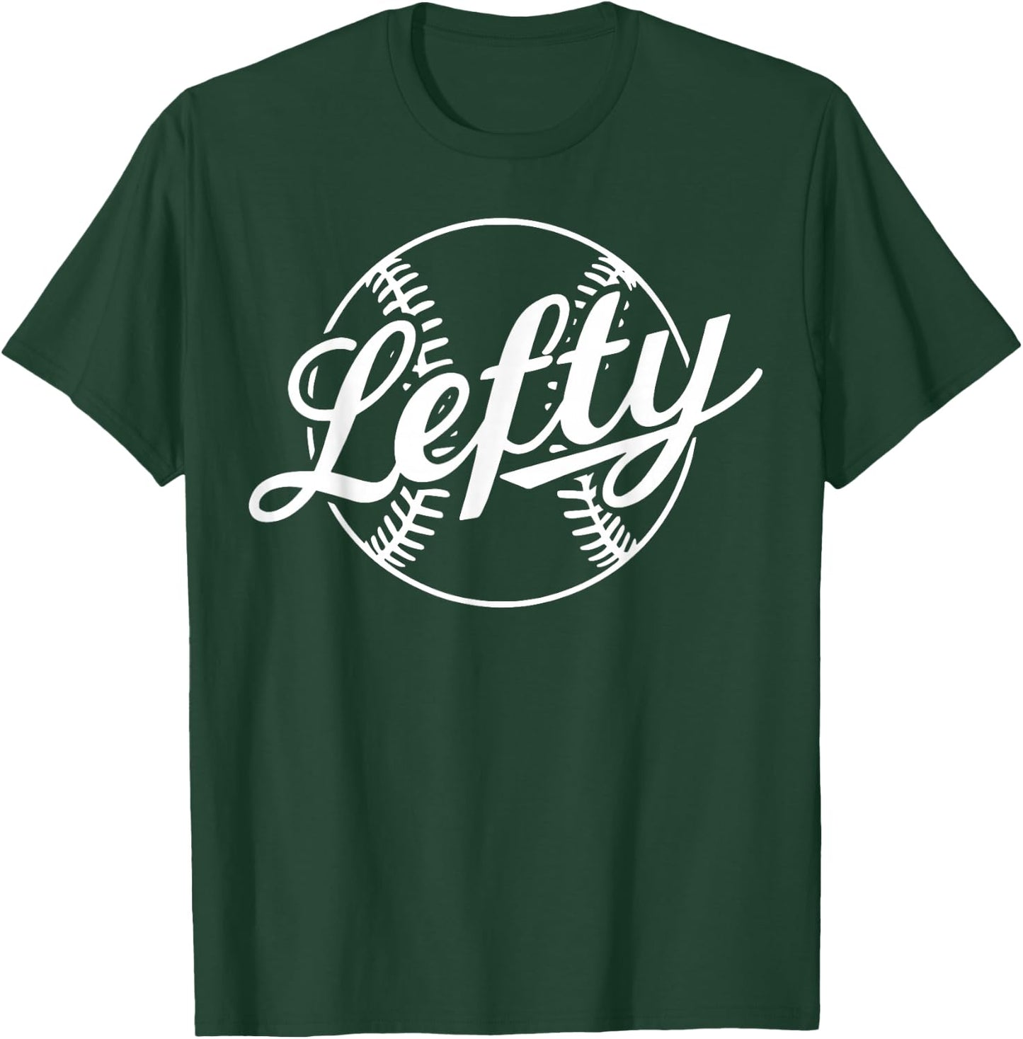 Lefty Left Handed Baseball Softball Proud Woman Men Retro T-Shirt - T-Shirt | Forest