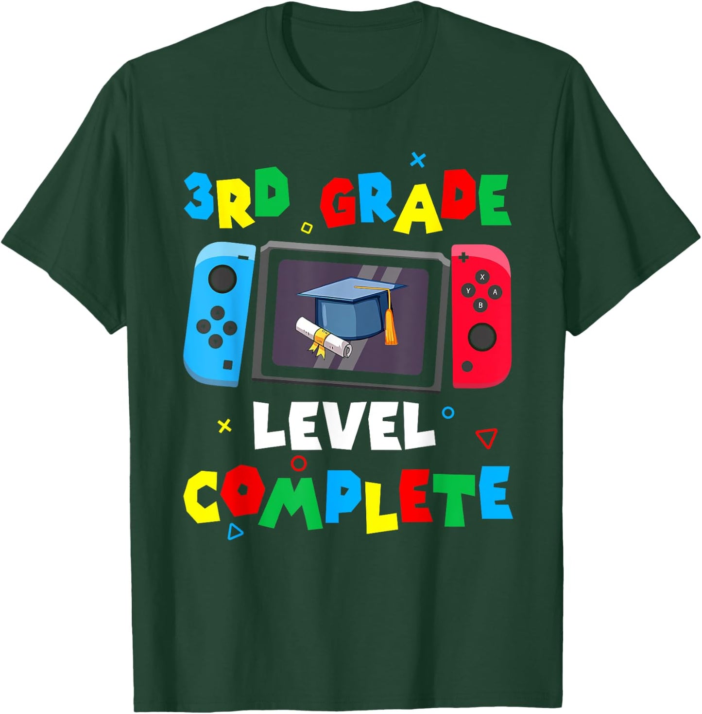 Game Controller Level 3rd Grade Complete Boys Graduation T-Shirt - T-Shirt | Forest