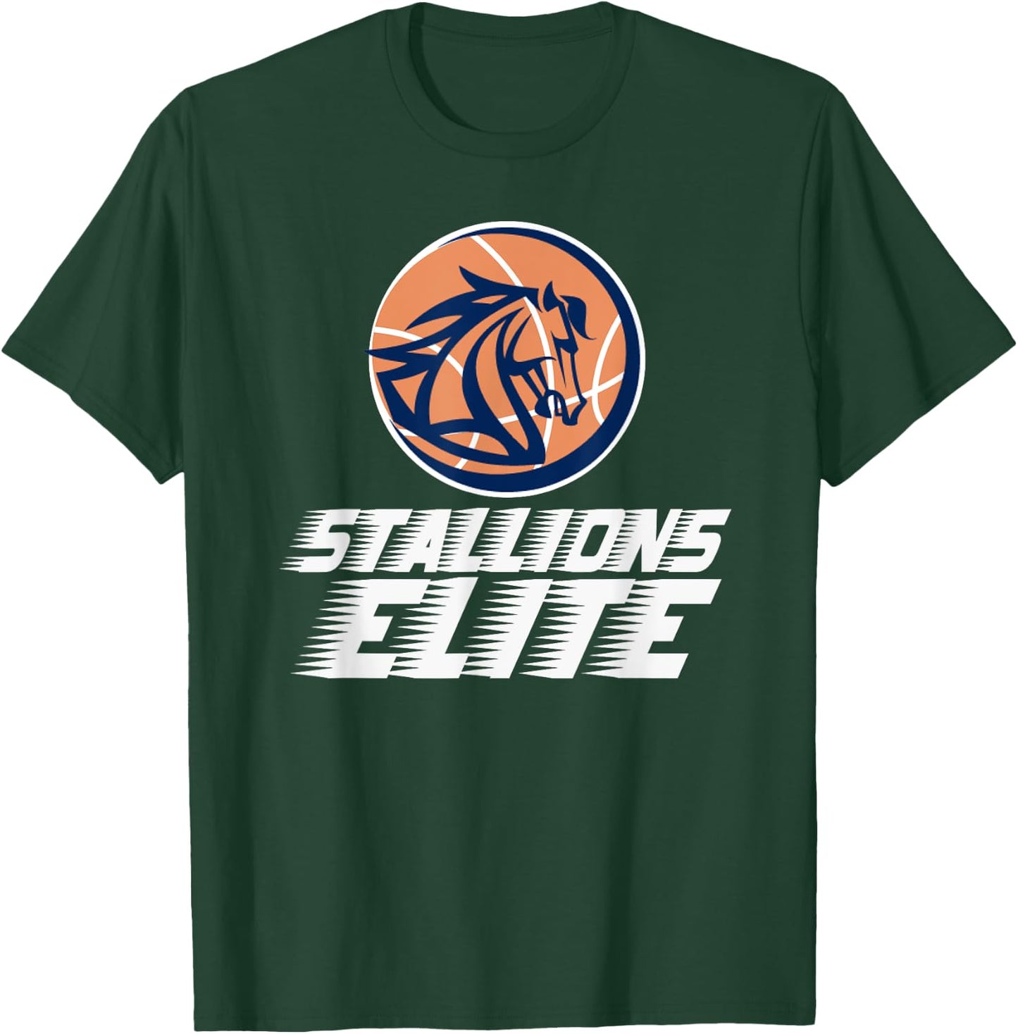 Stallions Elite Basketball Team T-Shirt - T-Shirt | Forest