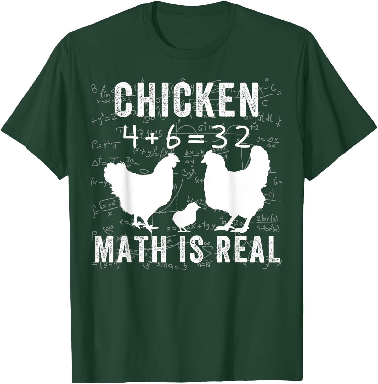 Chicken Math is Real, Chicken Lover Funny Chicken Math Meme T-Shirt - T-Shirt | Forest