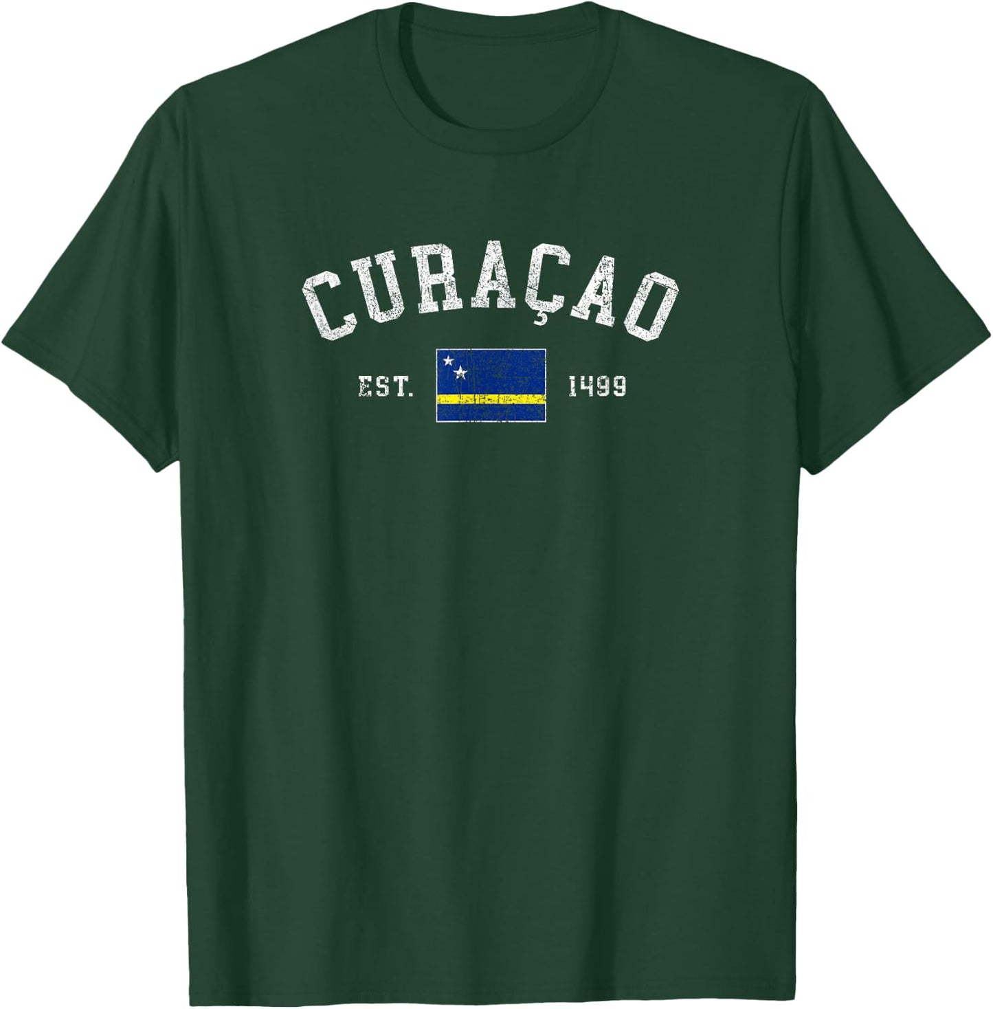 Curacao Flag Est 1499 Vintage Vacation Souvenir T-Shirt - T-Shirt | Forest
