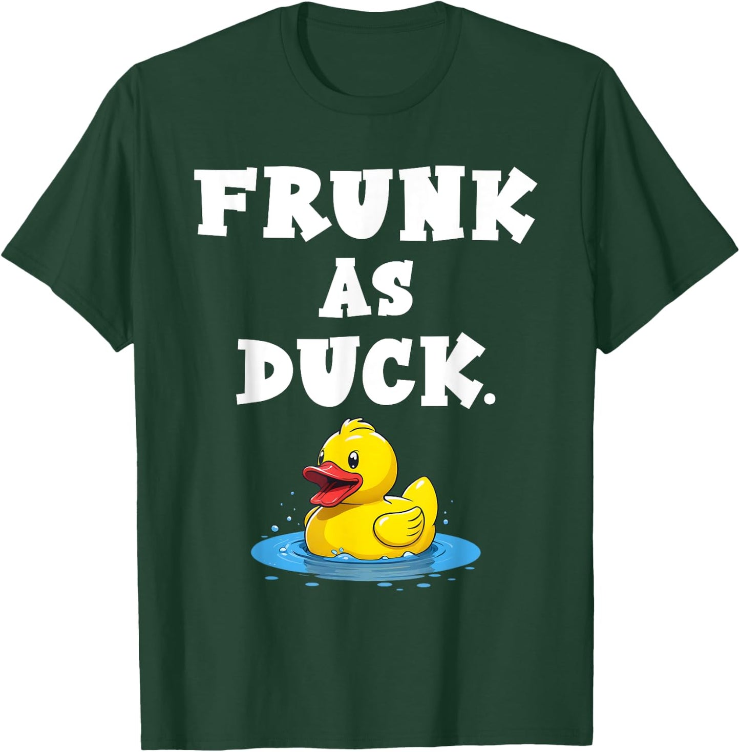 Quacktastic Duck Party Outfit Funny Rubber Duck Frunk as Duck Meme Adult Humor Black Short Sleeve Cotton Blend Classic Fit U-Neck Small T-Shirt - T-Shirt | Forest