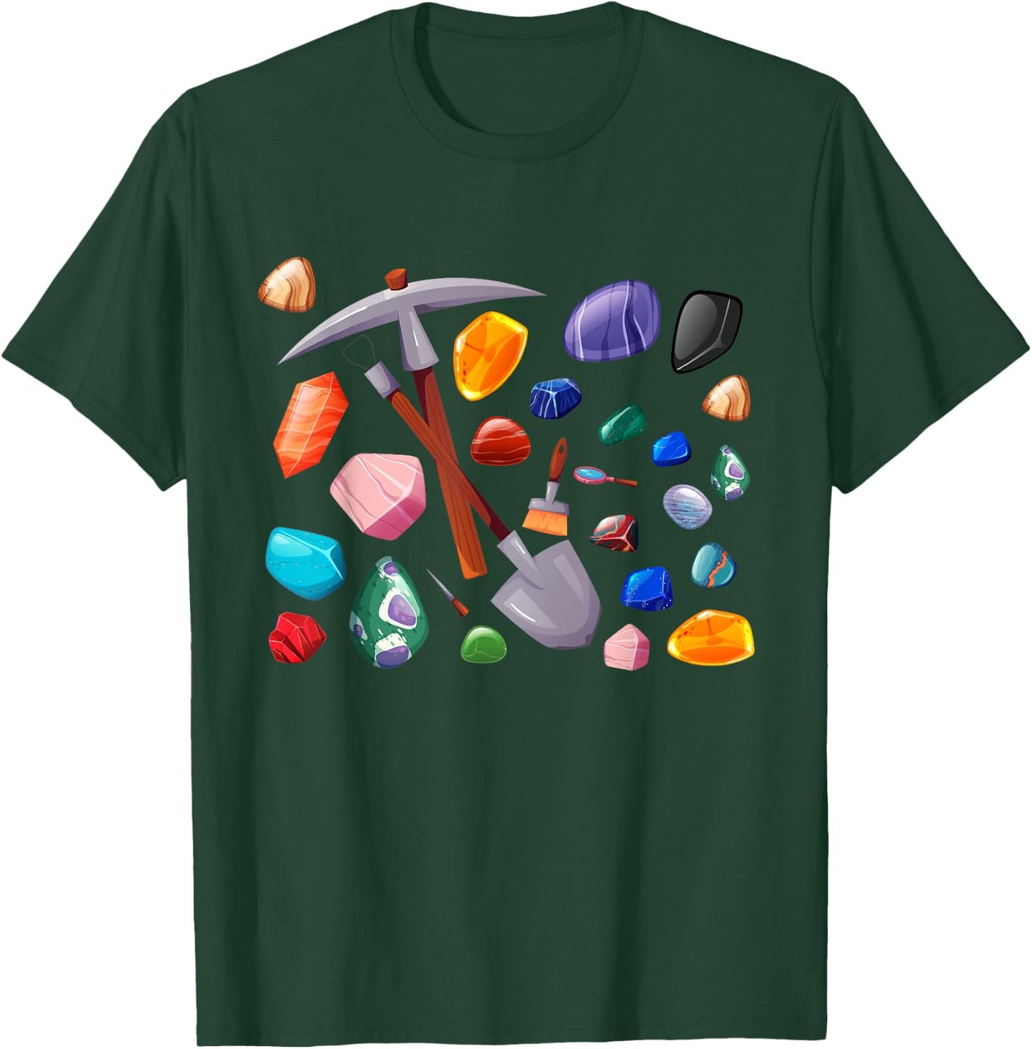 Crystals Minerals Hobby Geologist Gemstone Quotes Mining Tools Graphic Funny Science Gem Hunters Scientists , Small, Black T-Shirt - T-Shirt | Forest