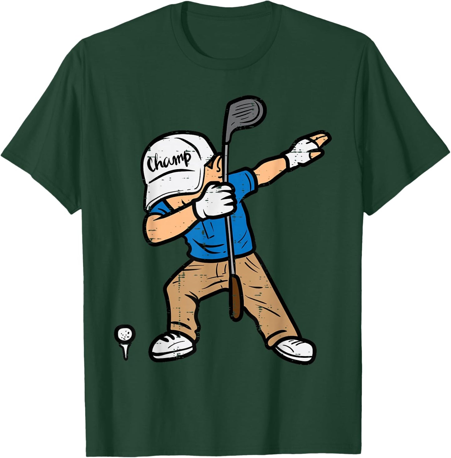 Dabbing Golfer Funny Golfing Golfer Dad Men Boys Kids Youth T-Shirt - T-Shirt | Forest