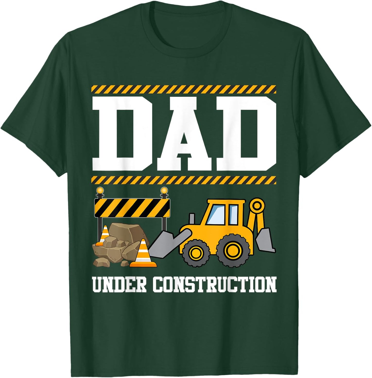 Dad Under Construction Kids Truck Excavator Matching Family T-Shirt - T-Shirt | Forest